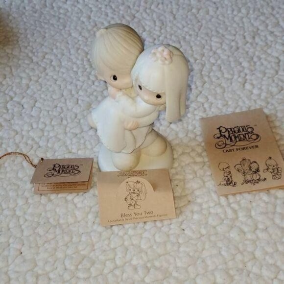 Precious Moments Vintage Bless You Two Wedding #E9255 Figurine - Picture 2 of 4